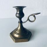 Candle holder with bronze handle