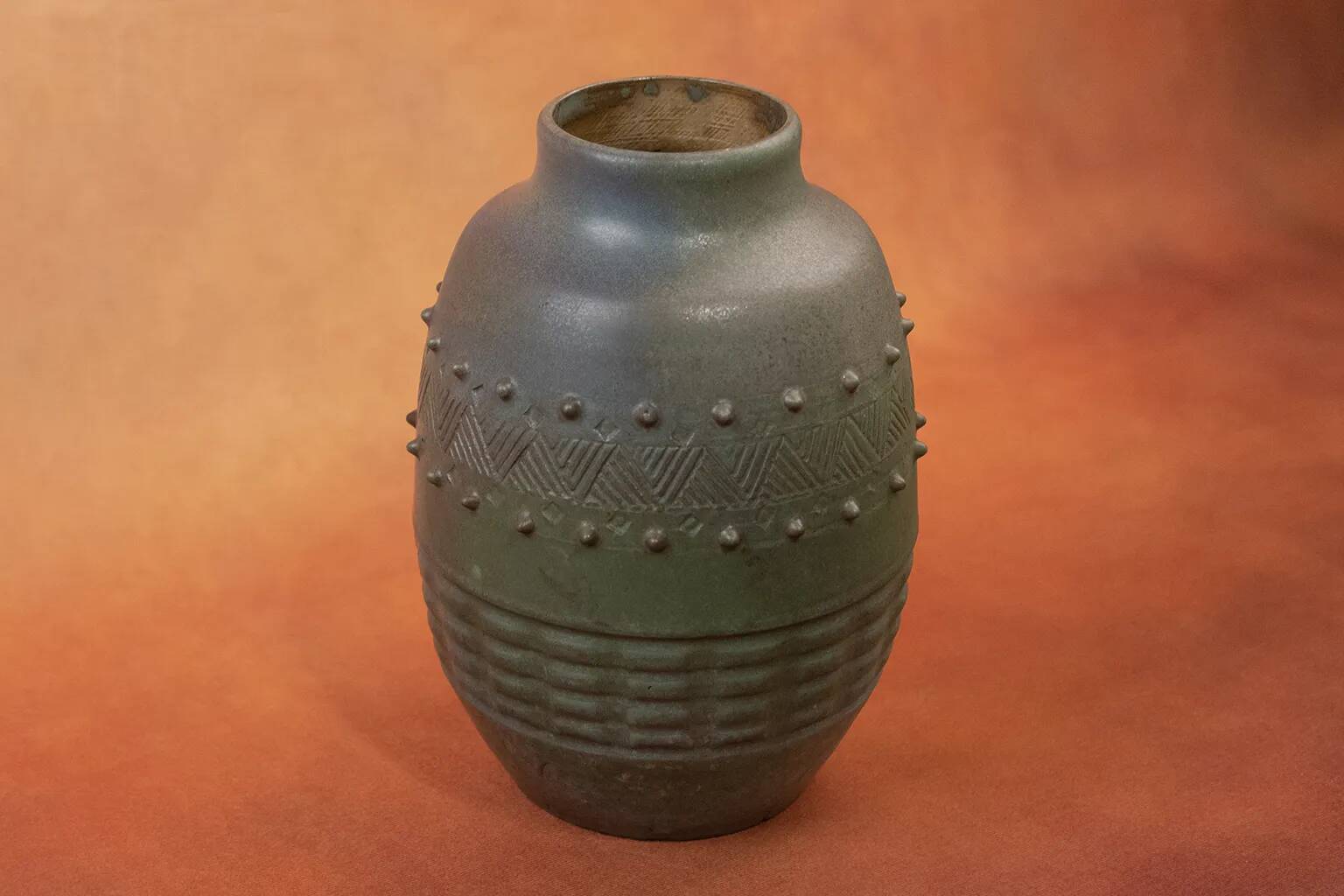 Art Deco vase by Charles Greber in brown-green glazed stoneware - 1920 - 25 cm