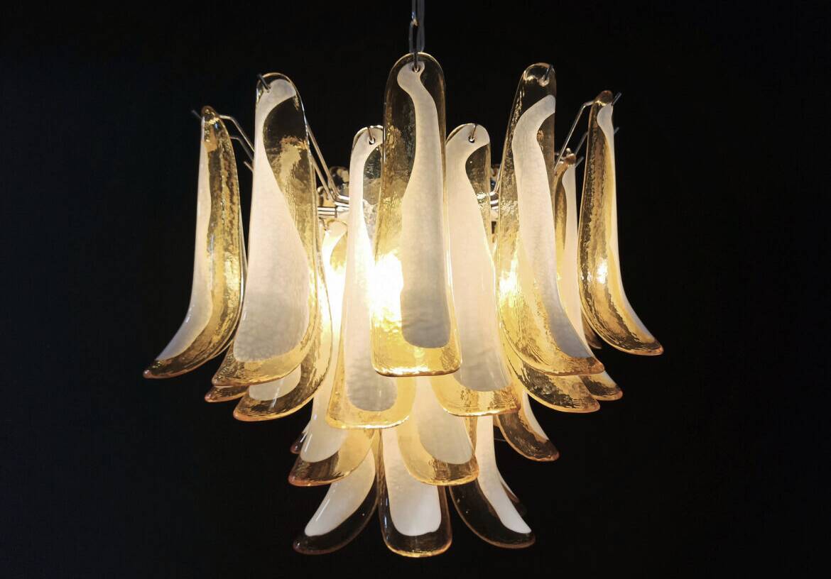 Chandelier 36 vintage cognac elements