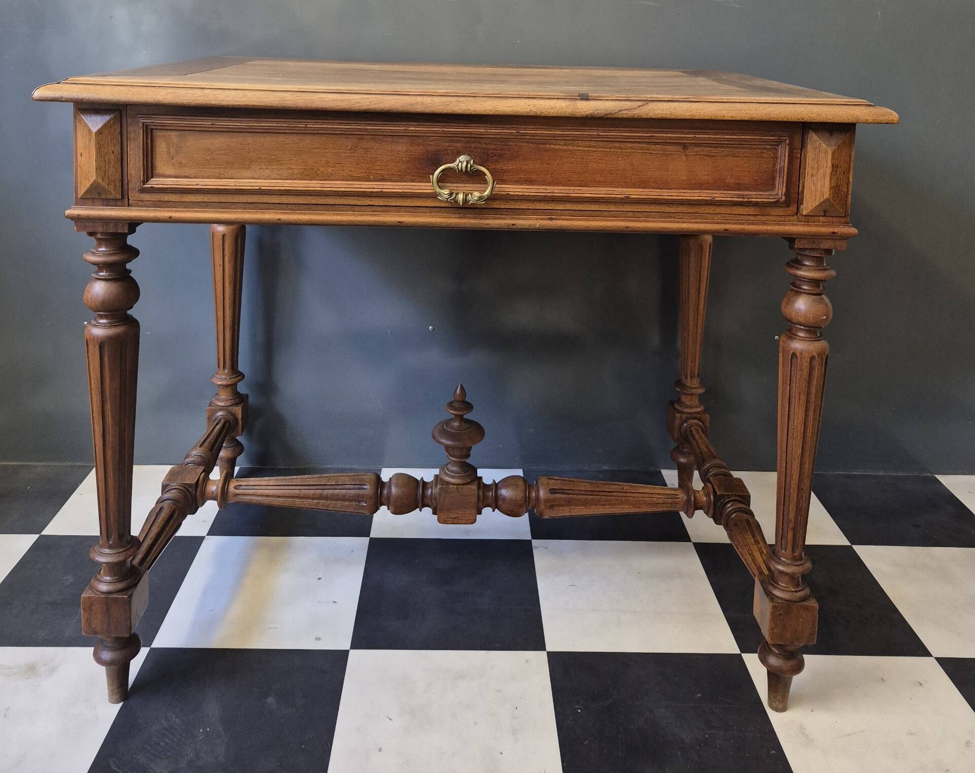 Ancienne table à écrire d'appoint bureau en bois massif 