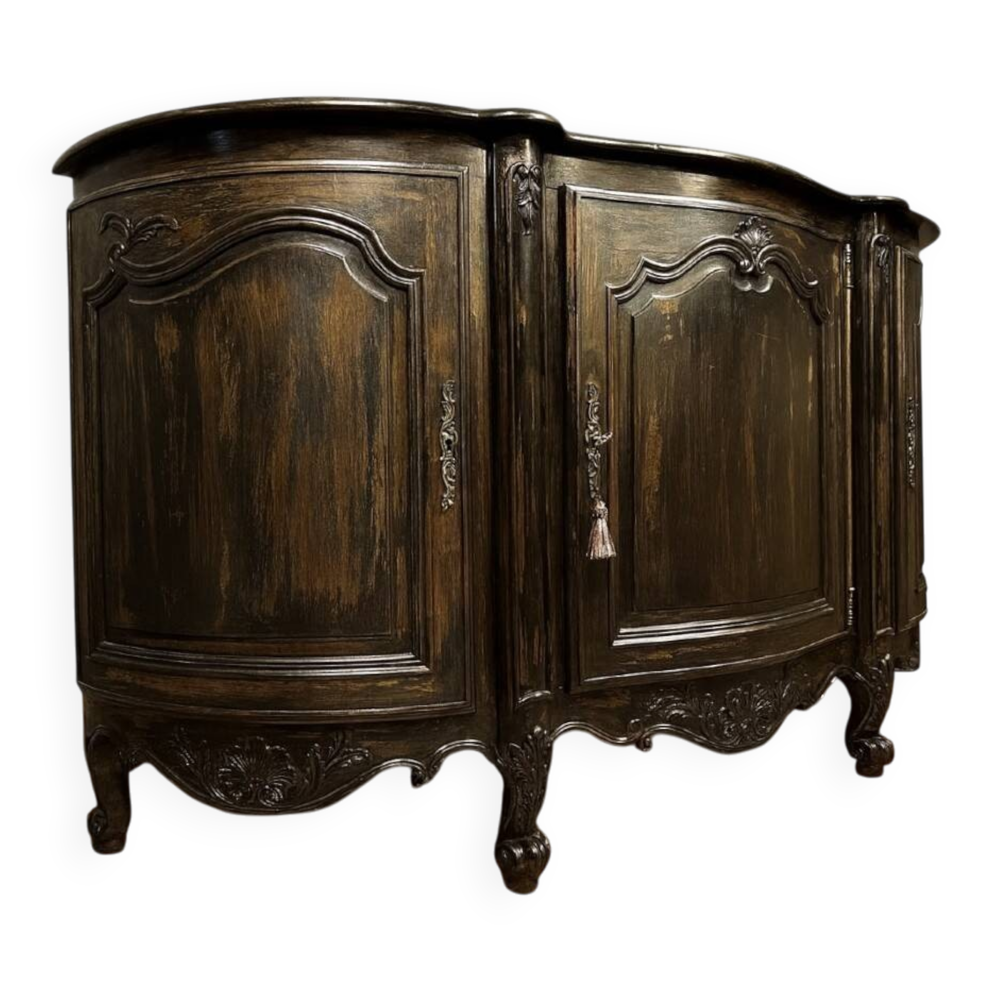 Buffet in a row in lacquered wood and stained wood in Louis XV style.