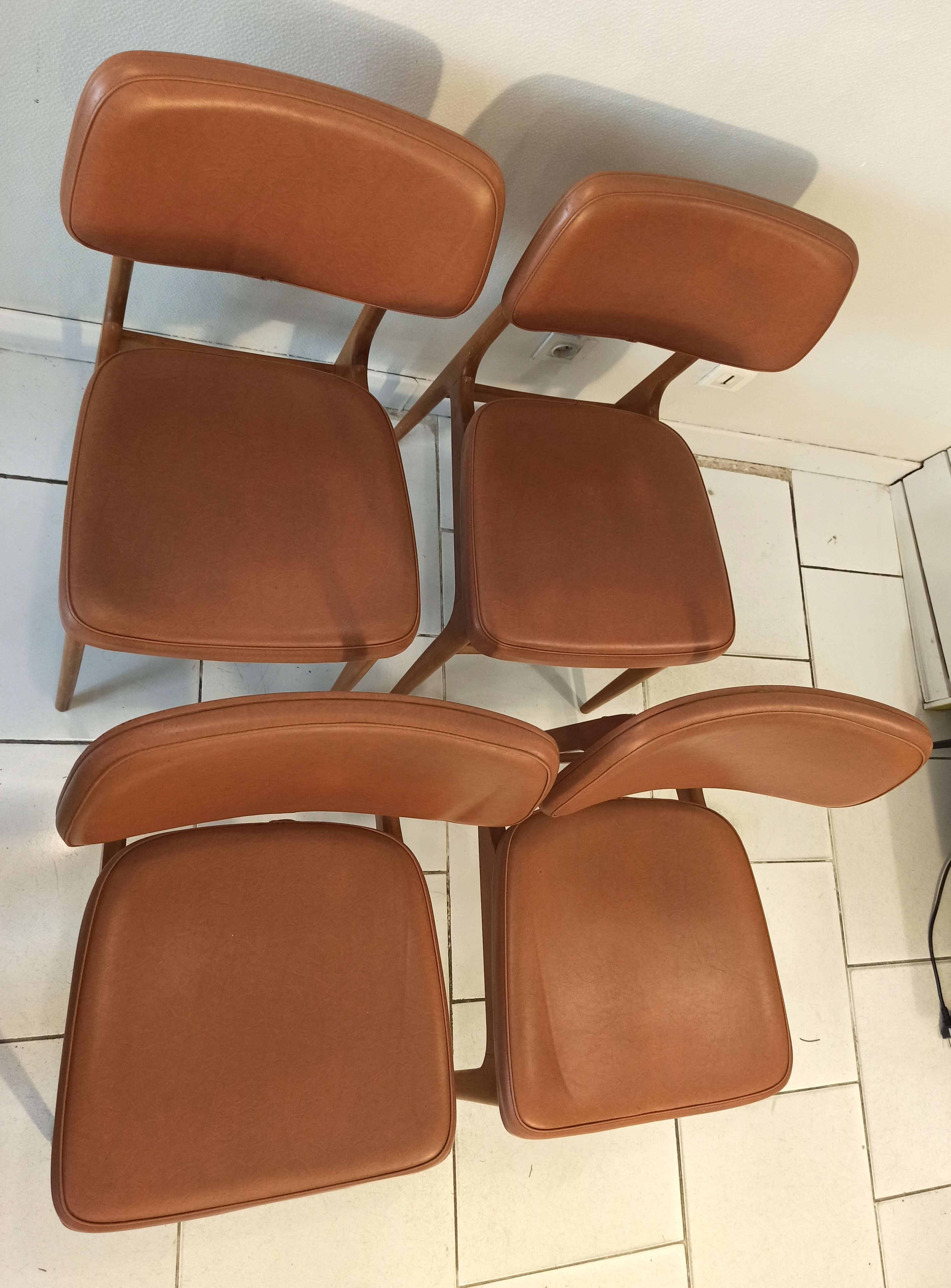 Set of 4 stella chairs vintage Scandinavian style 1960s