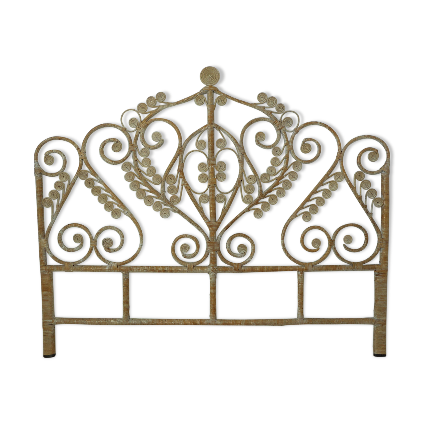 Headboard rattan peacock