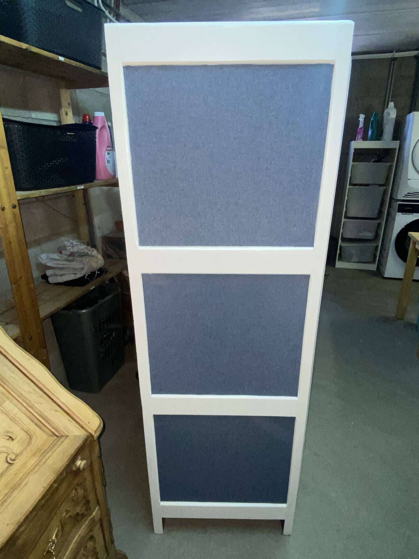 Dressing Room Revamped White/ Denim Fabric (Country Style - Shabby Chic)