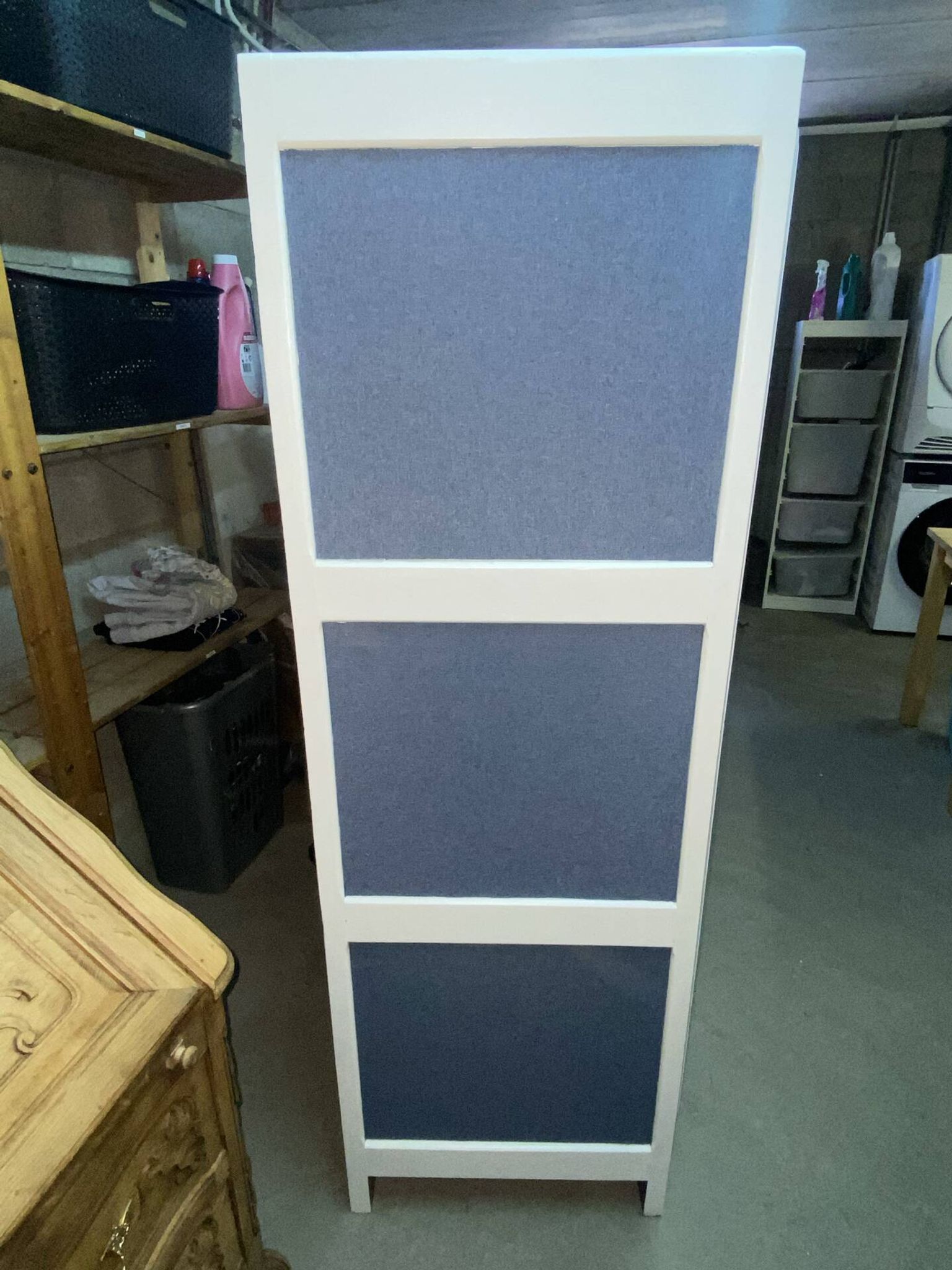 Dressing Room Revamped White/ Denim Fabric (Country Style - Shabby Chic)