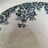 Antique salad bowl from Moulin des Loups, blue Marie-Louise pattern