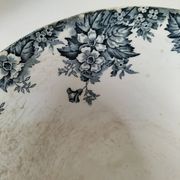 Antique salad bowl from Moulin des Loups, blue Marie-Louise pattern