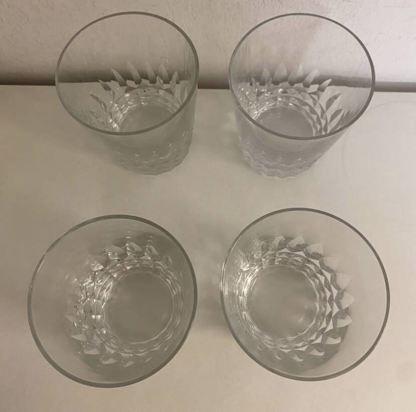 Lot de 4 verres à whisky cristal Baccarat modèle Piccadilly