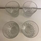 Lot de 4 verres à whisky cristal Baccarat modèle Piccadilly