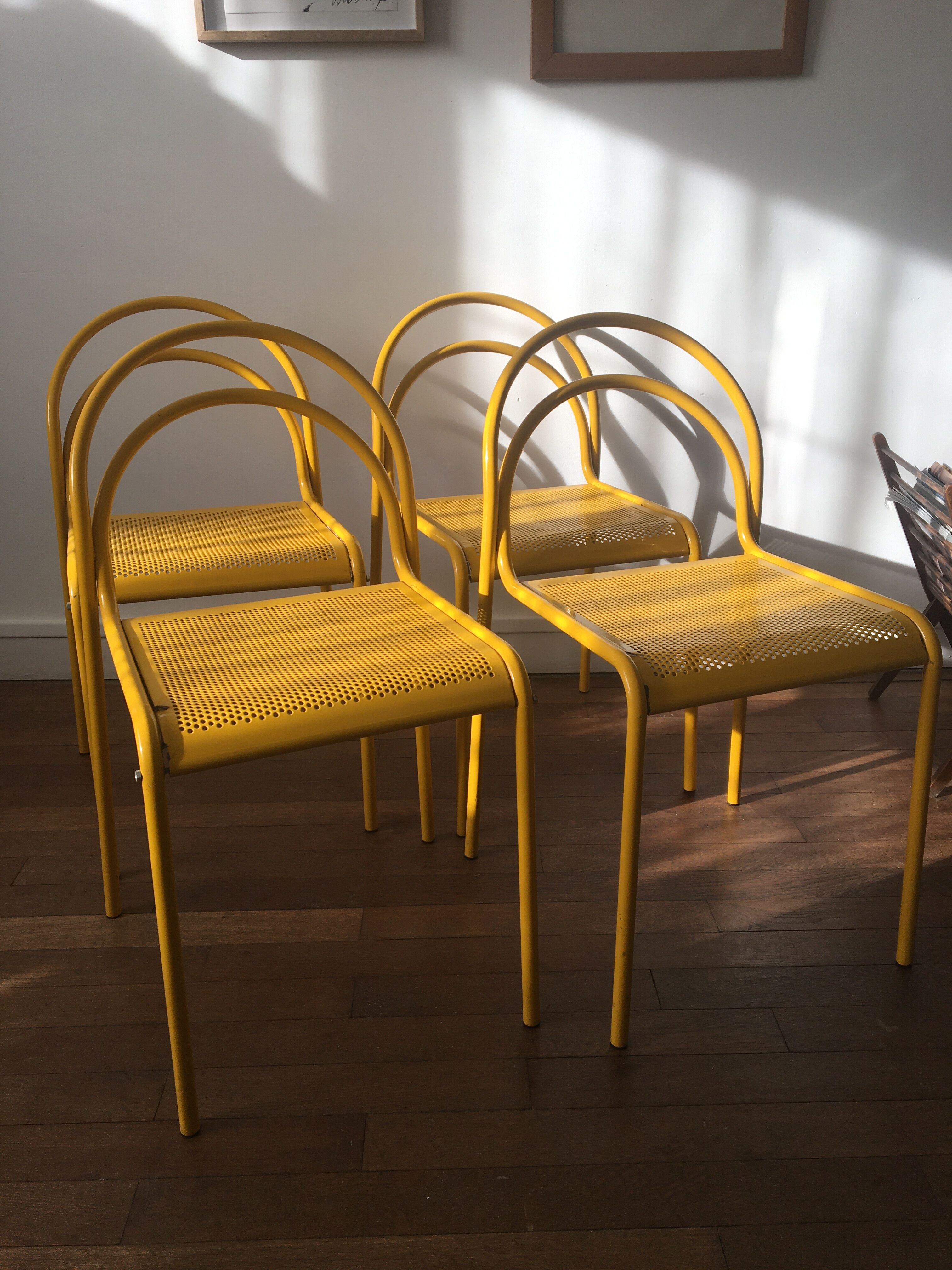 4 vintage metal chairs 1980