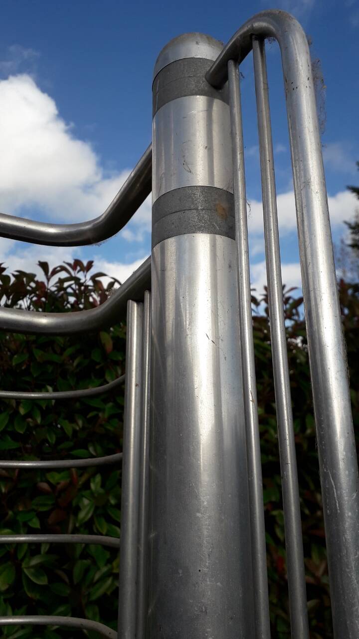 Art Deco shelf, aluminum