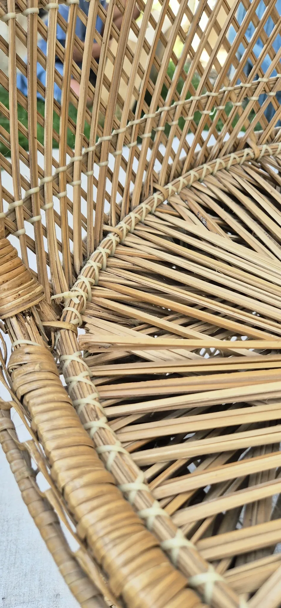 Vintage woven rattan/basket barrel chair