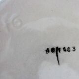 2 vintage apple barbotine plates signed Francesco Guarino