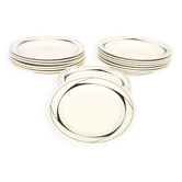 Lot 18 assiettes plates, creuses et dessert 1980