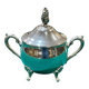 Silver-plated metal sugar bowl from England, 1950s.