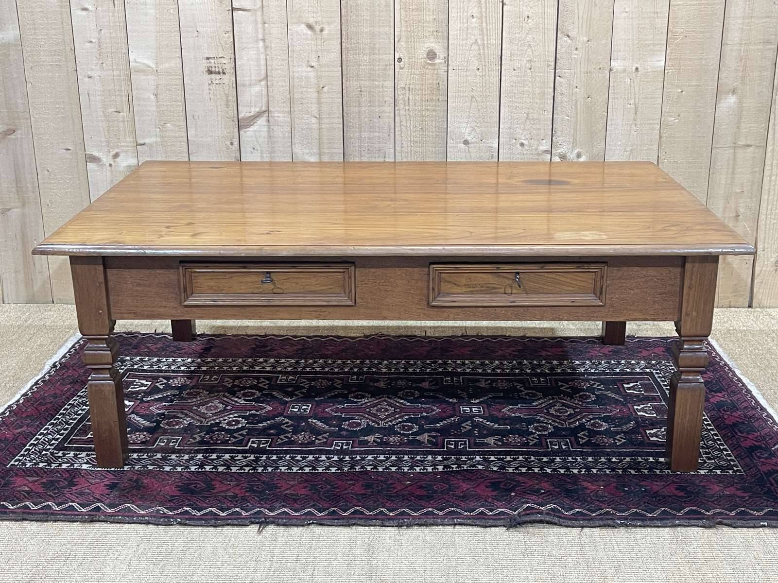 Teak coffee table with 2 drawers from the 1950s.