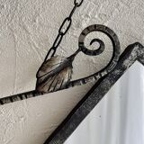 French Art Deco wrought iron mirror, 1930s