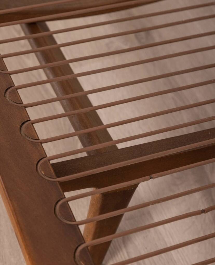 Canapé vintage des années 60 en bois de teck et tissu design danois