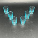 Sky blue glass shot glasses