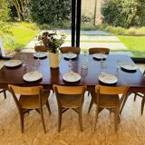 Desk that can serve as a dining table.