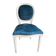 Vintage Louis XVI style chair in petrol blue velvet and patinated wood