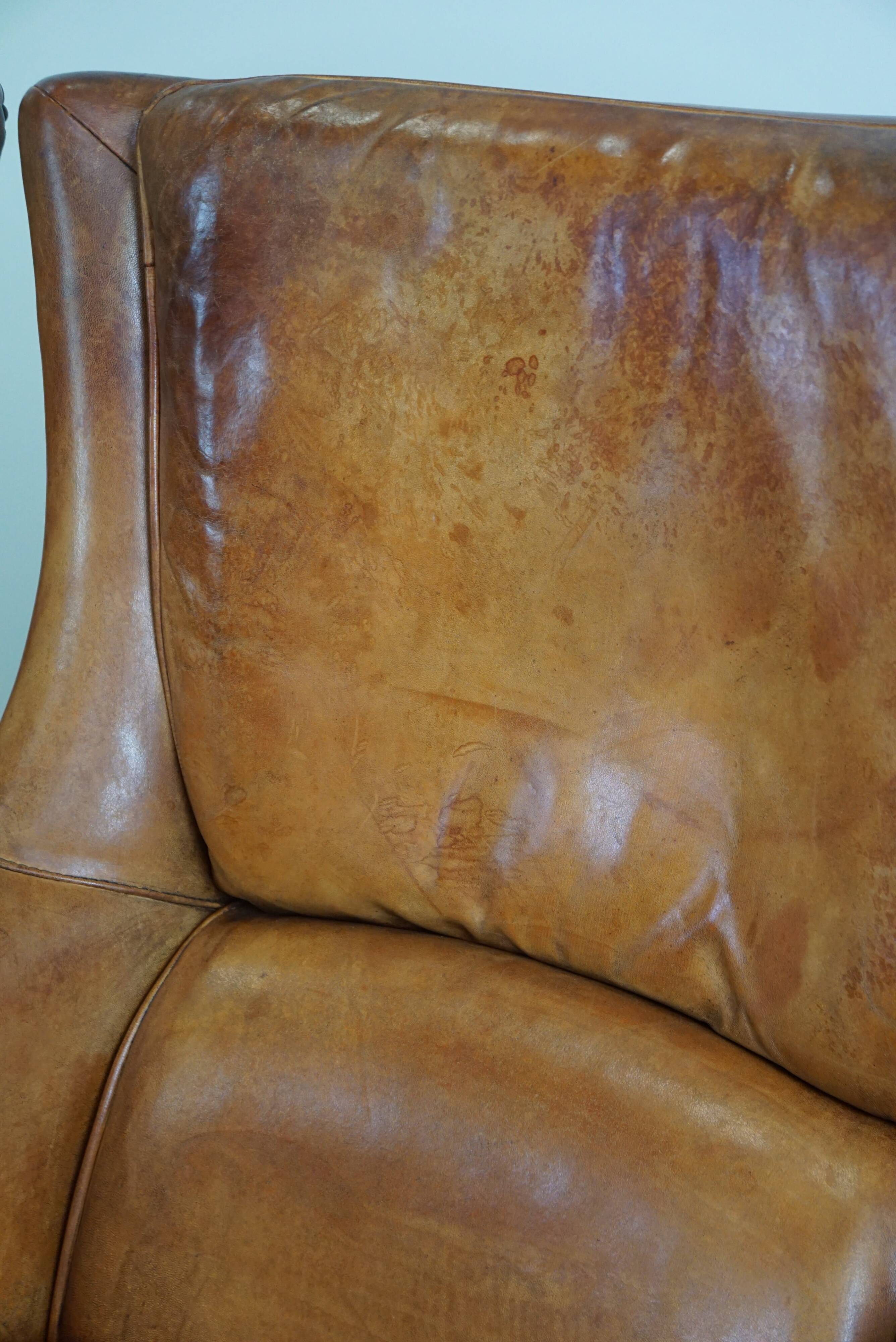 Set of two super rugged and very comfortable sheep leather armchairs