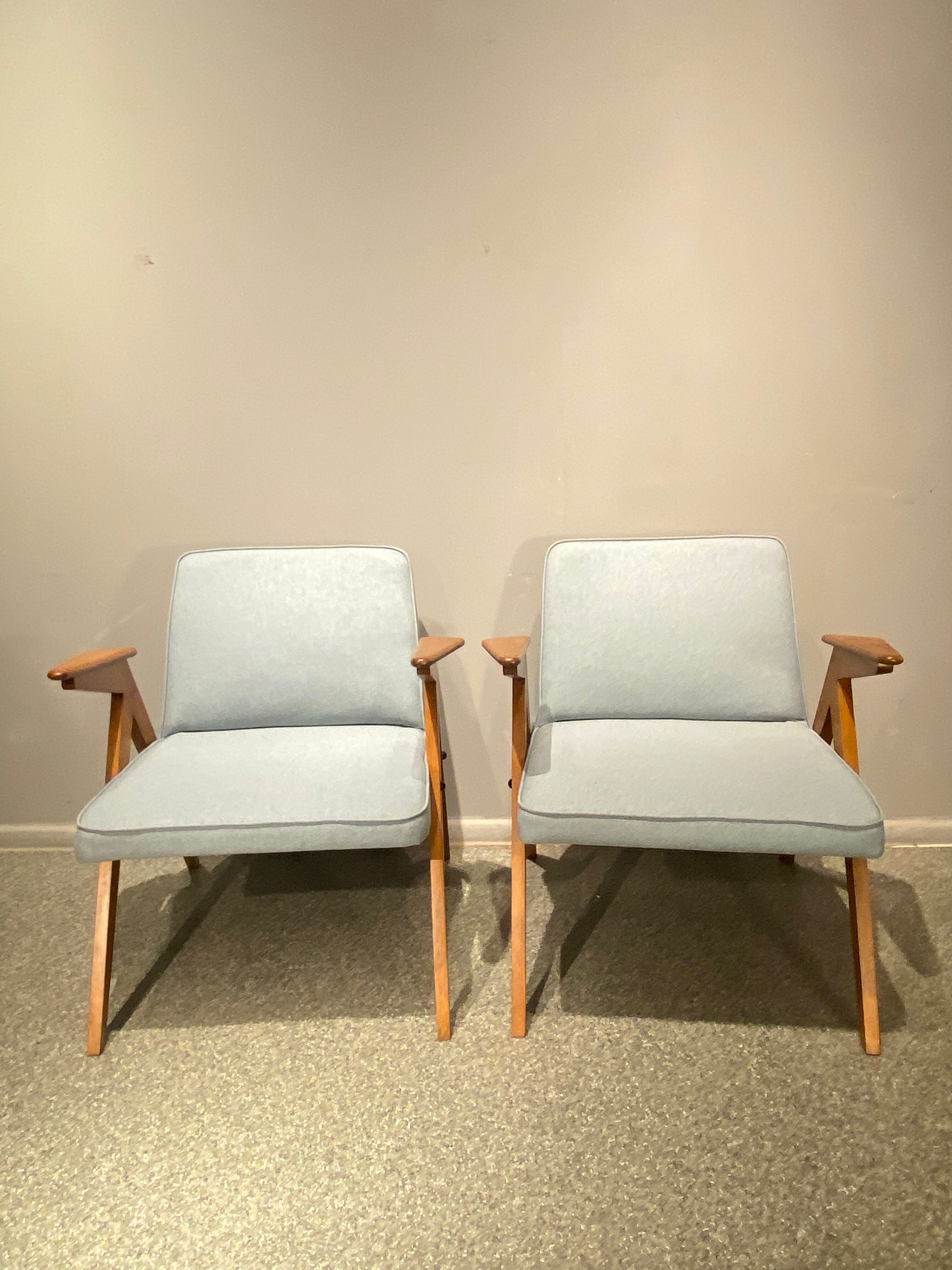 Armchairs model 366 "Bunny" by J. Chierowski vintage