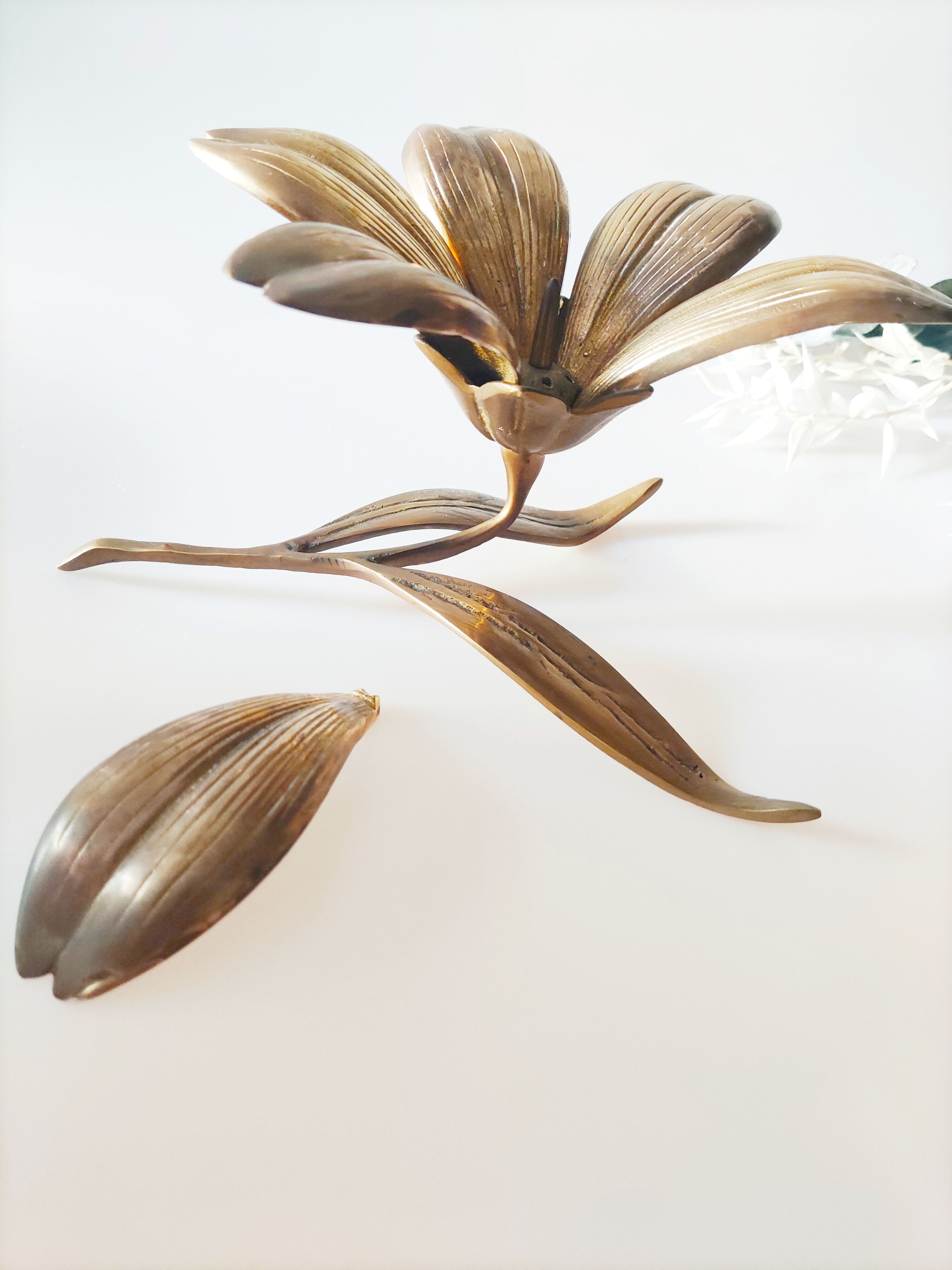 Flower brass ashtray year 70