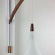 Applique vintage pendulaire scandinave teck 1960