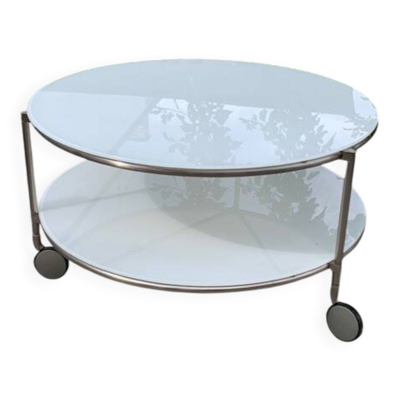 Table basse roulante Ikea, années 80-90
