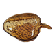 Coupe vintage en verre ambré moulé – motif feuille et raisin – années