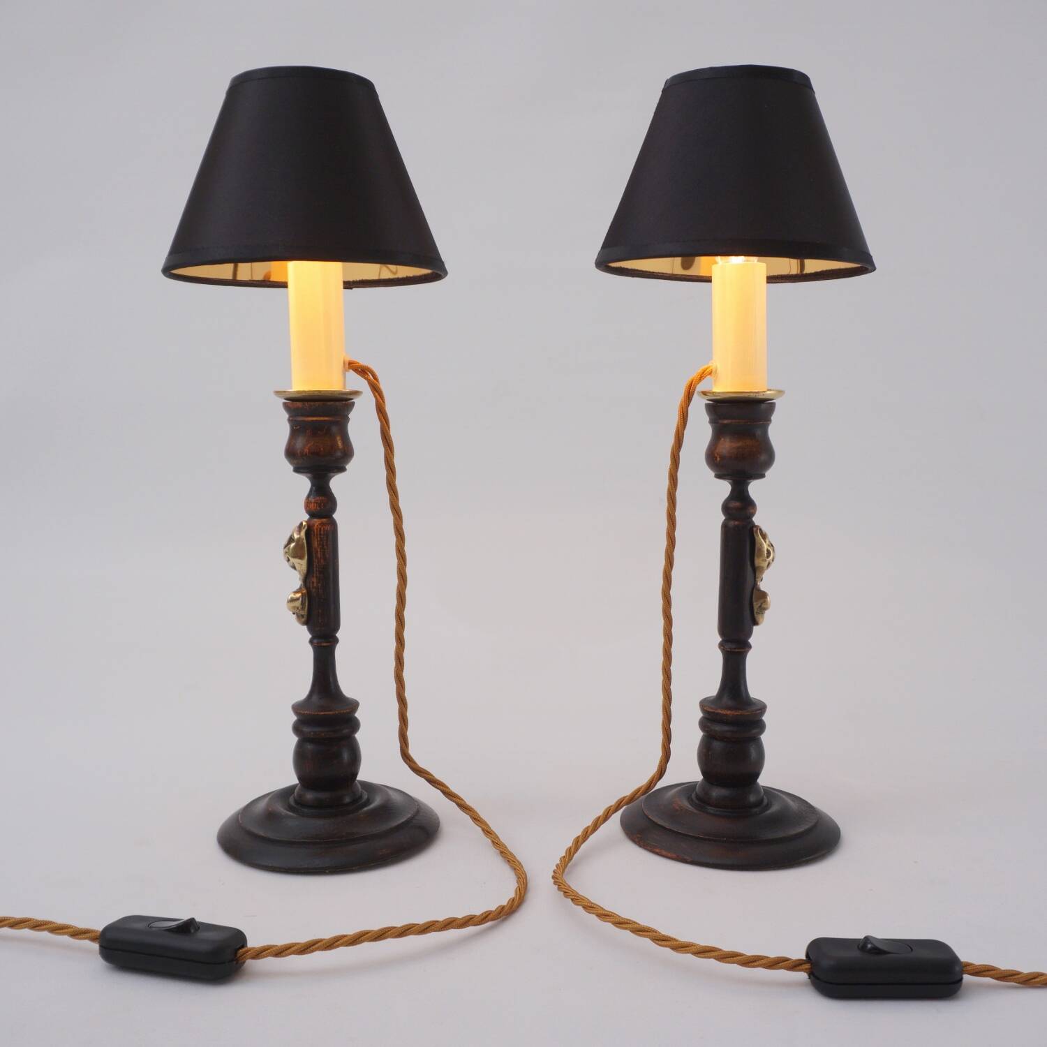 Paire de lampes anciennes Cheshire Cat Lewis Carroll Alice au pays des merveilles années 1920 Royaume-Uni