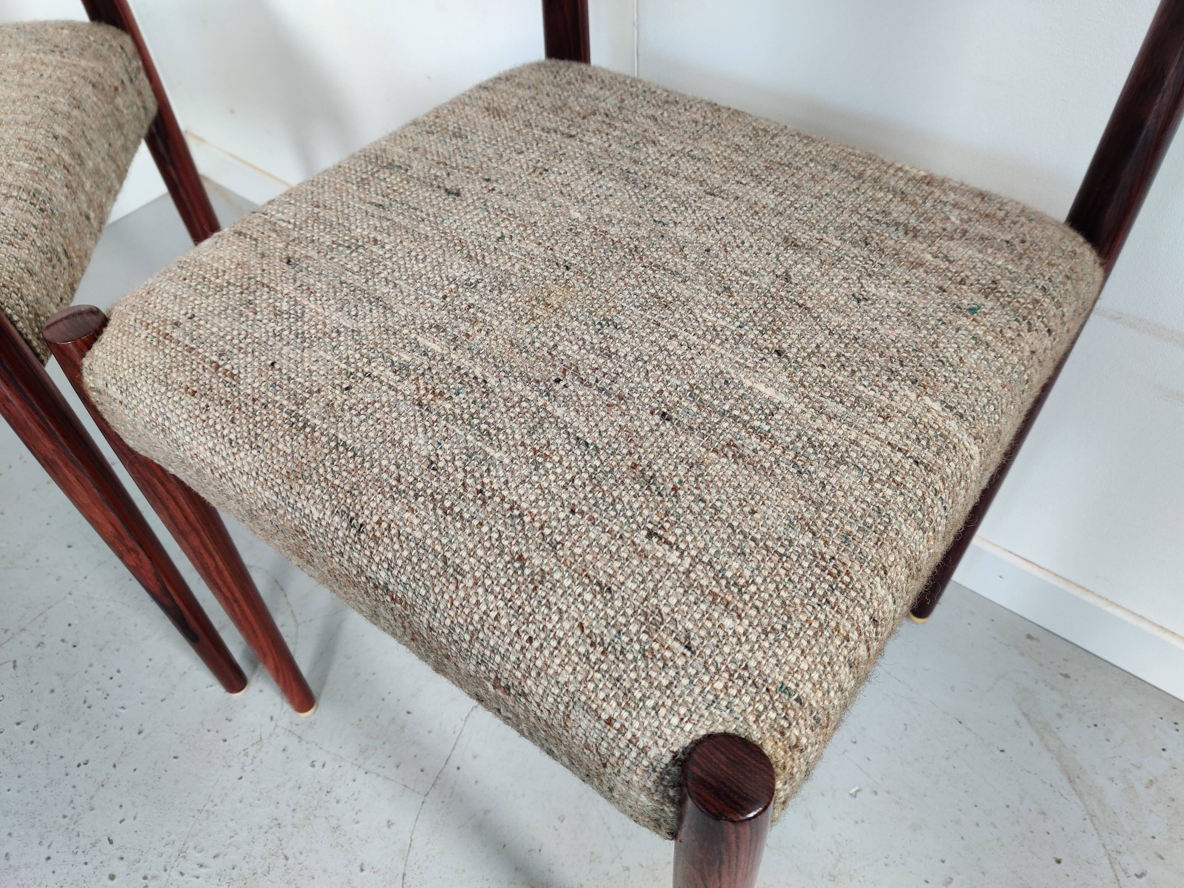 6 scandinavian chairs from lübke in rosewood, 60s