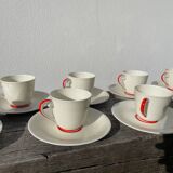 8 Limoges porcelain cups signed Vignaud