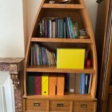 Boat-shaped bookcase - Calypso model from the Gauthier collection