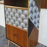 Bedside table wood and marble