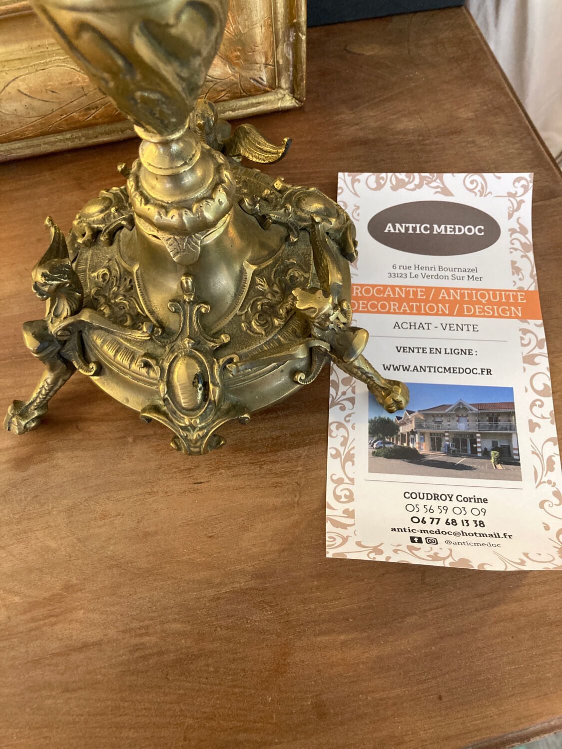 5-spoke bronze chandelier