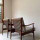 Two Vintage Danish Teak Wooden Armchairs