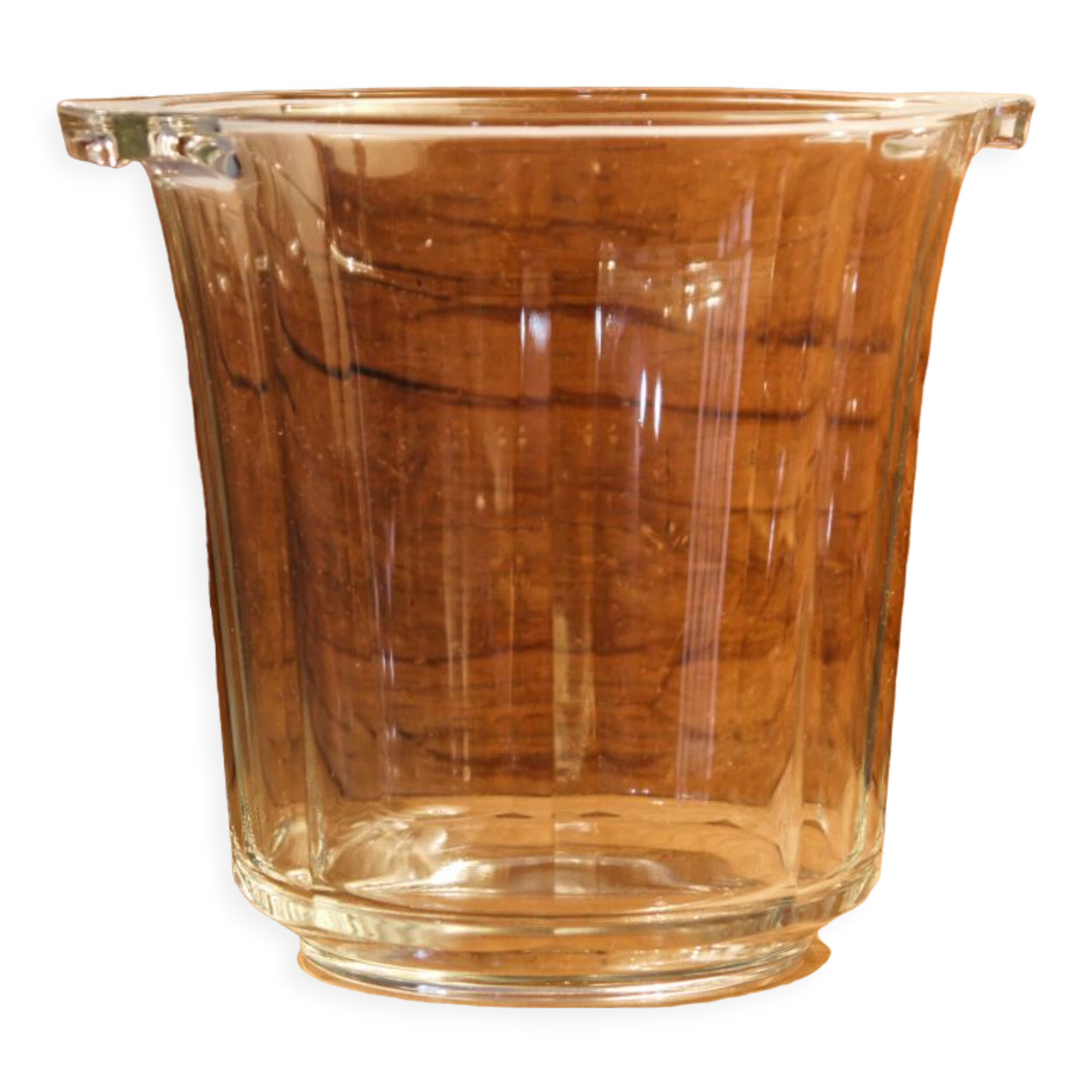 Transparent glass champagne bucket