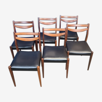 6 scandinavian vintage chairs circa 1970
