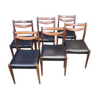6 scandinavian vintage chairs circa 1970