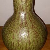 Stoneware standing lamp with dried flowers