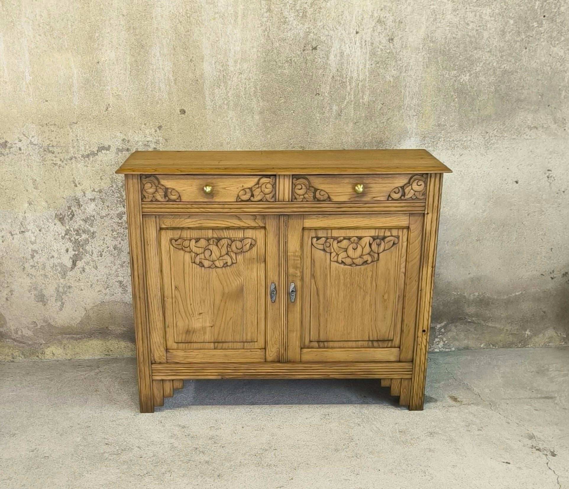 Vintage Art Deco wooden Parisian sideboard.