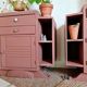 Paire de chevets art déco rénové ocre rouge