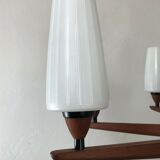 60s 70s teak chandelier Chandelier Uno & Osten Kristiansson for Luxus