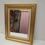 rectangular mirror golden tower 45x36cm