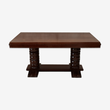 Table en acajou massif mahogany Gaston Poisson moderniste art déco 1930/1940