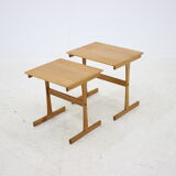 1960s oak nesting tables denmark
