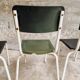 Set of vintage chairs stacking chairs green bakelite