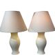 Paire de lampes en céramique blanches